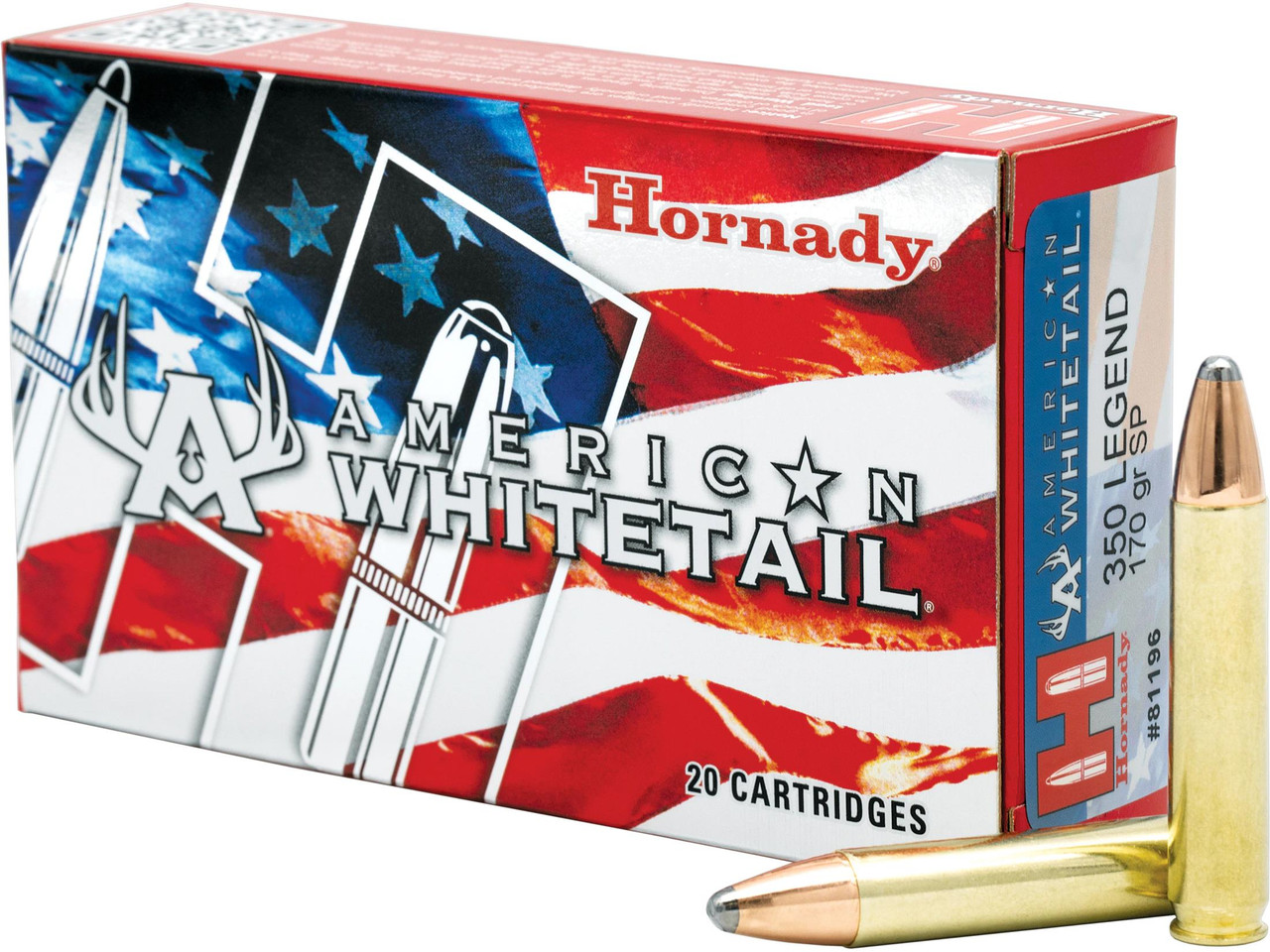 Hornady American Whitetail Ammunition 350 Legend 170 Grain Interlock Spire Point Box of 20