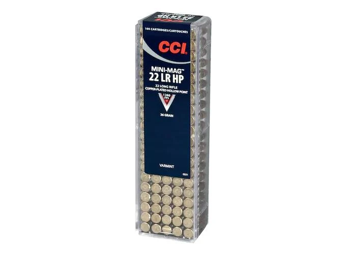 CCI Mini-Mag Ammunition 22 Long Rifle 36 Grain Plated Lead Hollow Point #0031
