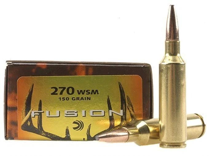 Federal Fusion Ammunition 270 Winchester Short Magnum (WSM) 150 Grain Bonded Spitzer Boat Tail Box of 20 #F270WSMFS1