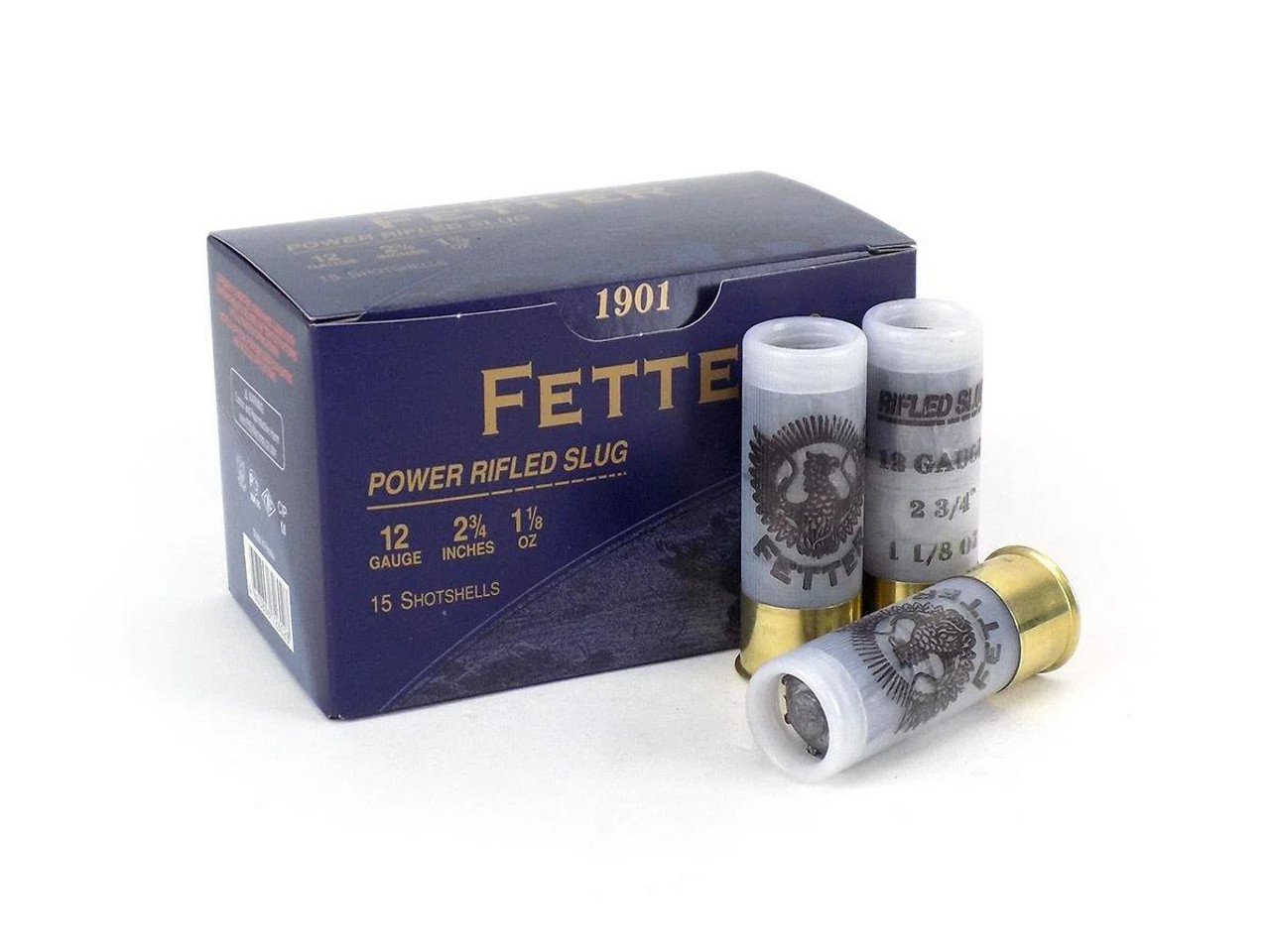 FETTER 12 GAUGE 2.75" 1-1/8 OZ RIFLED SLUG