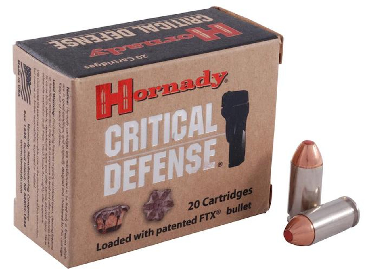 Hornady Critical Defense .40 S&W 165 gr Flex Tip eXpanding 20 rds. #91340 Hornady Critical Defense .40 S&W 165 gr Flex Tip eXpanding 20 rds. #91340