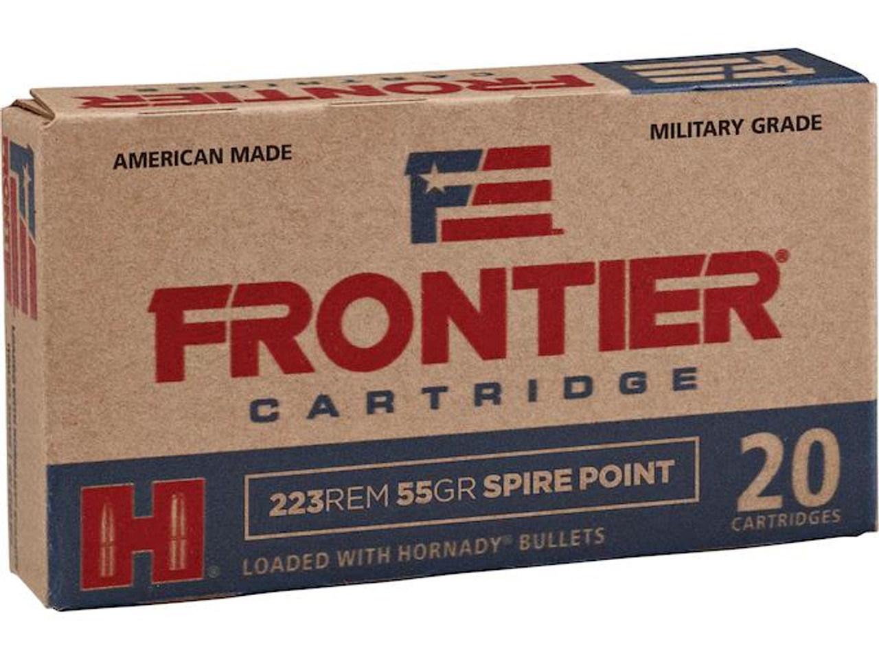 Hornady Frontier Cartridge Military Grade .223 Remington 55 gr FMJ Boat Tail 20 rds. #FR100