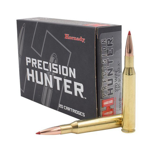 HORNADY PRECISION HUNTER .270 WINCHESTER 145GR ELD-X AMMUNITION, 20RDS - 80536
