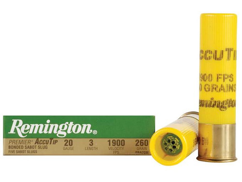 Remington Premier 20 Gauge 3" 260 gr AccuTip Bonded Sabot Slug with Power Port Tip 5 rds.