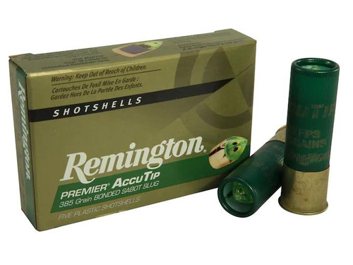 Remington Premier 12 Gauge 3" 385 gr AccuTip Bonded Sabot Slug with Power Port Tip 5 rds.