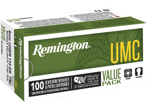 Remington UMC Ammunition 9mm Luger Full Metal Jacket 100 count
