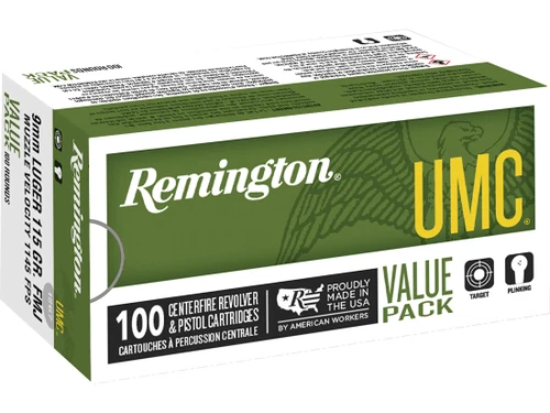 Remington UMC Ammunition 9mm Luger Full Metal Jacket 100 count