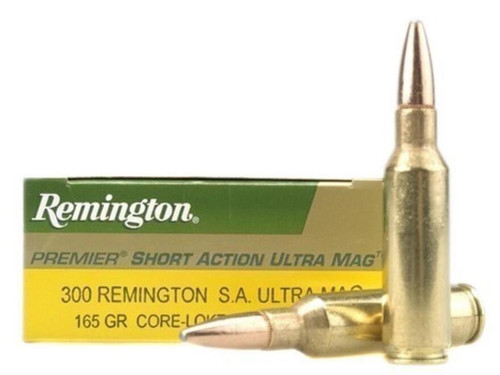 Remington Core-Lokt Ammunition 300 Remington Short Action Ultra Magnum 165 Grain Core-Lokt Pointed Soft Point Box of 20