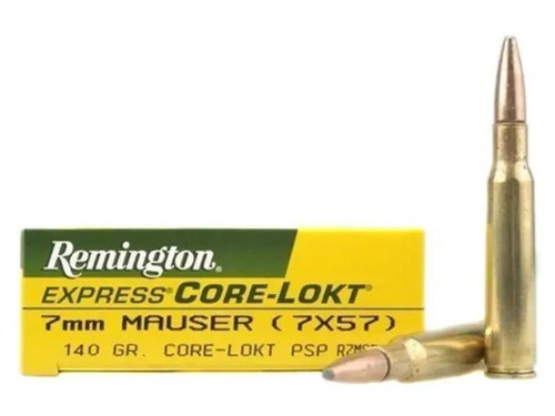 Remington 7x57mm Mauser 140 gr Core-Lokt Pointed Soft Point 20 rds.