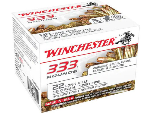 Winchester .22 Long Rifle 36 gr Plated Lead Hollow Point 333 rds.