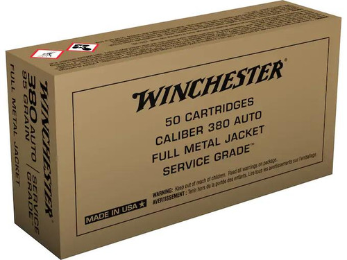 Winchester Service Grade .380 ACP 95 gr FMJ 50 rds.