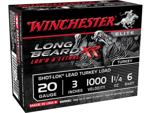 Winchester Long Beard XR Turkey 20 Gauge 3" 1-1/4 oz. #6 Copper Plated Shot 10 rds.