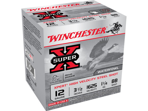 Winchester Xpert High Velocity Ammunition 12 Gauge 3-1/2" 1-1/4 oz BB Non-Toxic Steel Shot