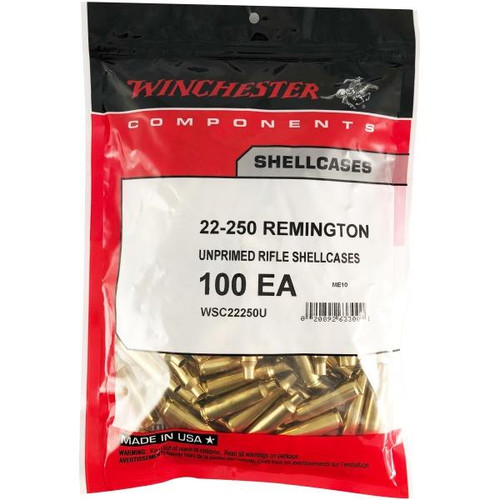 Winchester Unprimed Brass 22-250 Remington Bag of 100 Winchester Unprimed Brass 22-250 Remington Bag of 100