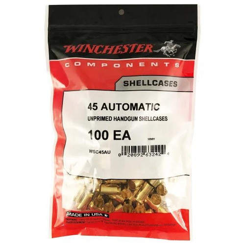 Winchester Unprimed Brass 45 ACP Bag Of 100