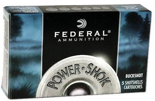 Federal Power-Shok 12 Gauge 2-3/4" 9 Pellets #00 Buffered Lead Buckshot 5 rds.