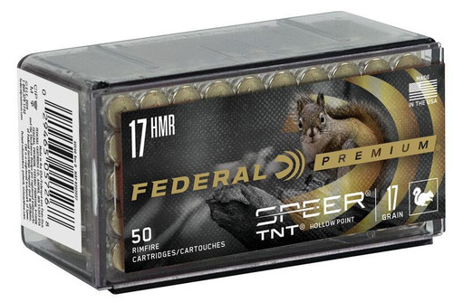 Federal Premium .17 HMR TNT Jacketed Hollow Point 17 gr 50 rds.