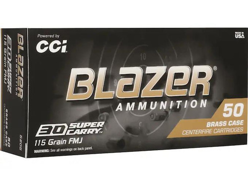 Blazer Brass Ammunition 30 Super Carry 115 Grain Full Metal Jacket Box of 50