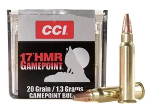CCI GamePoint .17 Hornady Magnum Rimfire 20 gr Jacketed Spire Point 50 rds. CCI GamePoint .17 Hornady Magnum Rimfire 20 gr Jacketed Spire Point 50 rds.