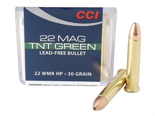 CCI Maxi-Mag .22 Winchester Magnum Rimfire 30 gr Speer TNT Green Hollow Point Lead-Free 50 rds. CCI Maxi-Mag .22 Winchester Magnum Rimfire 30 gr Speer TNT Green Hollow Point Lead-Free 50 rds.