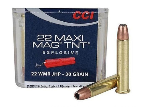 CCI Maxi-Mag .22 Winchester Magnum Rimfire 30 gr Speer TNT Jacketed Hollow Point 50 rds. CCI Maxi-Mag .22 Winchester Magnum Rimfire 30 gr Speer TNT Jacketed Hollow Point 50 rds.
