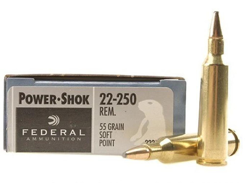 Federal Power-Shok .22-250 Remington 55 gr Soft Point 20 rds.