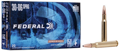 Federal Power-Shok Ammunition 30-06 Springfield 150 Grain Soft Point Box of 20 #3006A