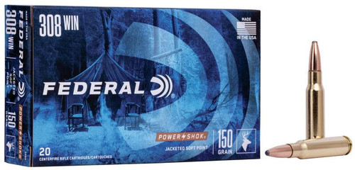 Federal Power-Shok .308 Win 150gr Soft Point #308A 20 Rounds