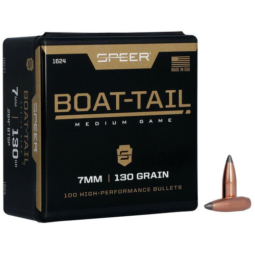 Speer .284 Cal 130gr Boat-Tail Rifle Bullets #1624 (1-100 ct box)