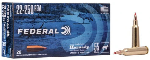 Federal Varmint & Predator 22-250 55gr #V22250VM2 20 Rounds