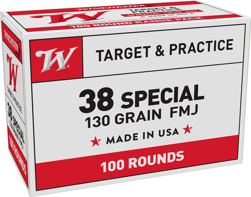 Winchester Target 38 Spl. 130gr FMJ #USA38SPVP 100 Rounds