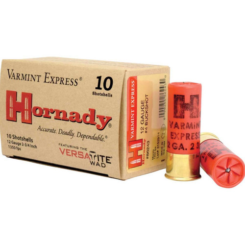 Hornady Varmint Express 12 GA 2-3/4" #4 Buckshot #86243 10 Rounds