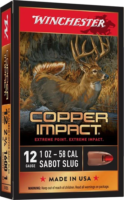 Winchester Copper Impact 12 GA 2-3/4" Sabot Slug #X12CLF 5 Rounds