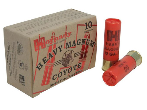 Hornady Heavy Magnum Coyote 12 Gauge 3" 00 Buckshot Nickel Plated 10 rds.