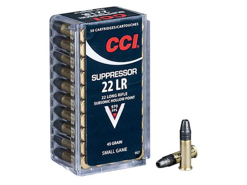CCI Suppressor .22 Long Rifle Subsonic 45 gr Lead Hollow Point 50 rds.