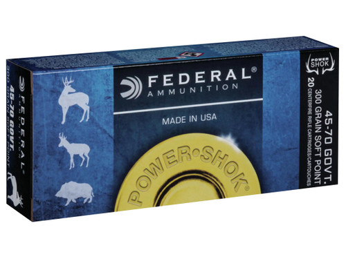 Federal Power-Shok .45-70 Government 300 gr Jacketed Soft Point 20 rds.