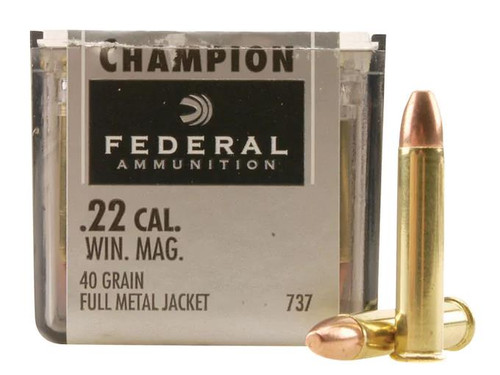 Federal Champion Target .22 Winchester Magnum Rimfire 40 gr FMJ 50 rds.