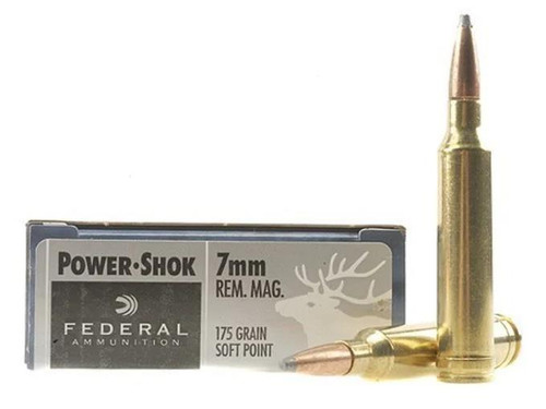Federal Power-Shok 7mm Remington Magnum 175 gr Soft Point 20 rds.