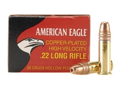 Federal American Eagle .22 Long Rifle High Velocity 38 gr Plated Lead Hollow Point 400 rds.