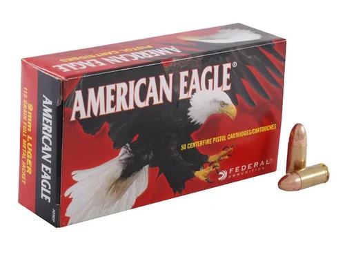 Federal American Eagle 9mm Luger 115 gr FMJ 50 rds.