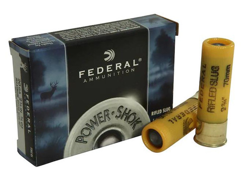 Federal Power-Shok 20 Gauge 2-3/4" 3/4 oz Hollow Point Rifled Slug 5 rds.