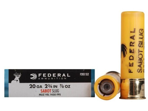 Federal Power-Shok 20 Gauge 2-3/4" 7/8 pz Sabot Slug 5 rds.