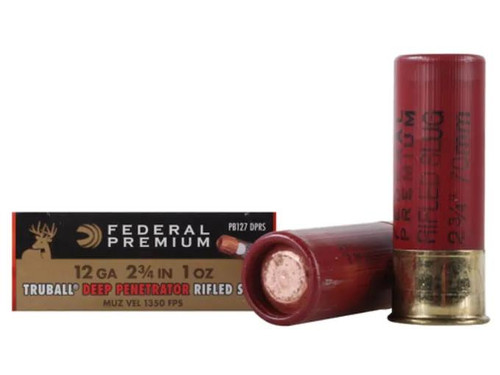 Federal Vital-Shok 12 Gauge 2-3/4" 1 oz. Deep Penetrator TruBall Hollow Point Rifled Slug 5 rds. Federal Vital-Shok 12 Gauge 2-3/4" 1 oz. Deep Penetrator TruBall Hollow Point Rifled Slug 5 rds.