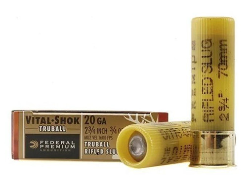 Federal Vital-Shok 20 Gauge 2-3/4" 3/4 oz. TruBall Hollow Point Rifled Slug 5 rds.