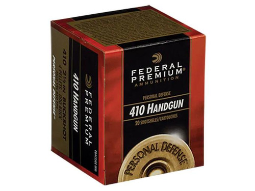 Federal Personal Defense .410 Bore 2-1/2" #000 Buckshot 20 rds. Federal Personal Defense .410 Bore 2-1/2" #000 Buckshot 20 rds.