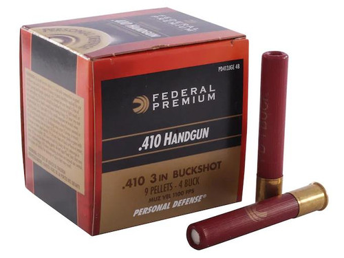 Federal Personal Defense .410 Bore 3" #4 Buckshot 20 rds. Federal Personal Defense .410 Bore 3" #4 Buckshot 20 rds.