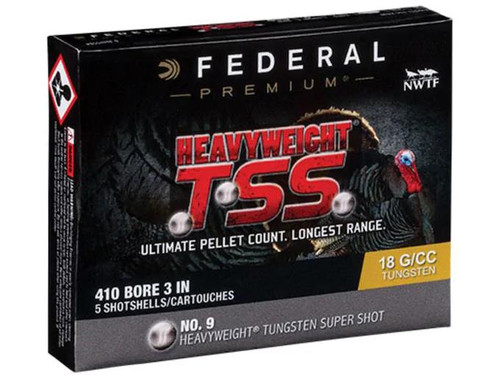 Federal Heavyweight TSS Turkey .410 Bore 3" 13/16 oz. #9 Non-Toxic Tungsten Super Shot 5 rds.