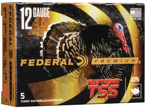 Federal Heavyweight TSS Turkey 12 Gauge 3" 1-3/4 oz. #7 Non-Toxic Tungsten Super Shot Flitecontrol Flex Wad 5 rds.