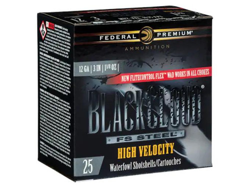 Federal Black Cloud High Velocity 12 Gauge 3" 1-1/8 oz. #2 Non-Toxic FlightStopper Steel Shot 25 rds.