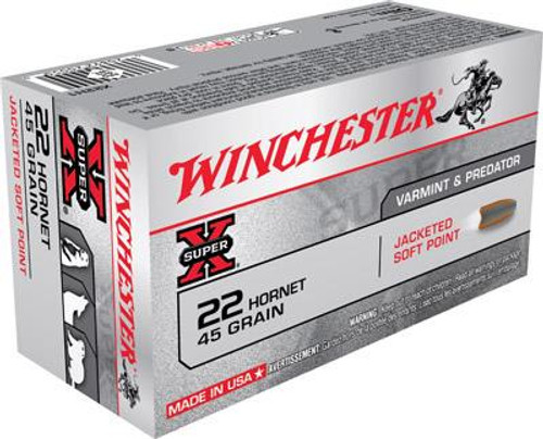 Winchester Super-X .22 Hornet 45 gr Soft Point 50 rds.